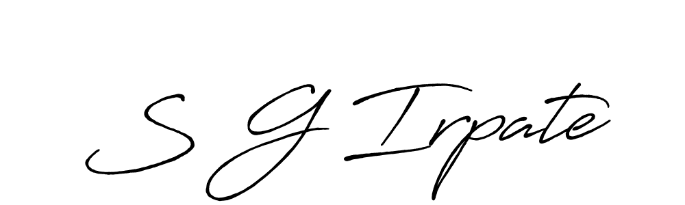 How to make S G Irpate signature? Antro_Vectra_Bolder is a professional autograph style. Create handwritten signature for S G Irpate name. S G Irpate signature style 7 images and pictures png