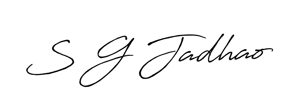 This is the best signature style for the S G Jadhao name. Also you like these signature font (Antro_Vectra_Bolder). Mix name signature. S G Jadhao signature style 7 images and pictures png