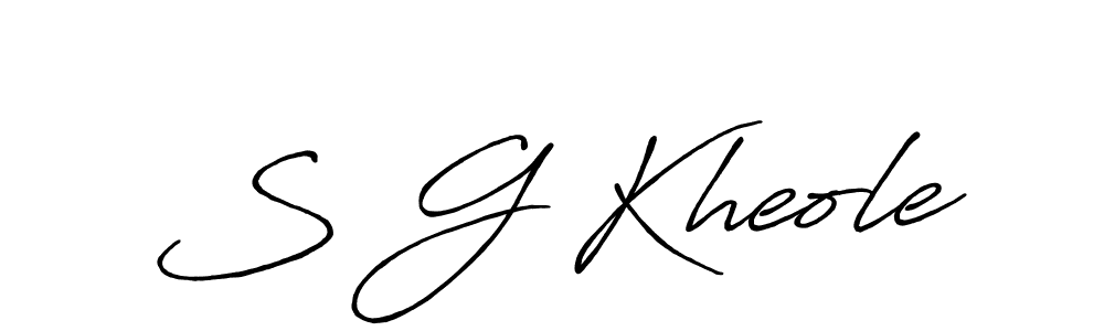 Create a beautiful signature design for name S G Kheole. With this signature (Antro_Vectra_Bolder) fonts, you can make a handwritten signature for free. S G Kheole signature style 7 images and pictures png