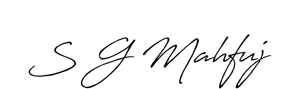 Create a beautiful signature design for name S G Mahfuj. With this signature (Antro_Vectra_Bolder) fonts, you can make a handwritten signature for free. S G Mahfuj signature style 7 images and pictures png