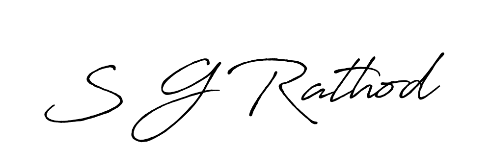 Create a beautiful signature design for name S G Rathod. With this signature (Antro_Vectra_Bolder) fonts, you can make a handwritten signature for free. S G Rathod signature style 7 images and pictures png