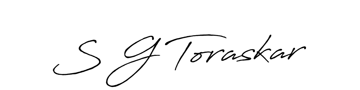 Make a beautiful signature design for name S G Toraskar. With this signature (Antro_Vectra_Bolder) style, you can create a handwritten signature for free. S G Toraskar signature style 7 images and pictures png