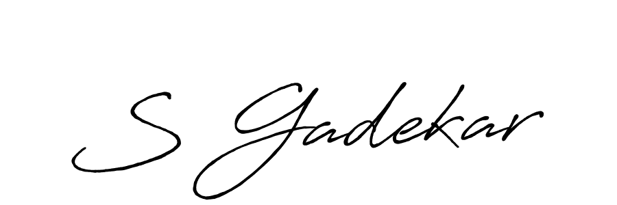 Also You can easily find your signature by using the search form. We will create S Gadekar name handwritten signature images for you free of cost using Antro_Vectra_Bolder sign style. S Gadekar signature style 7 images and pictures png