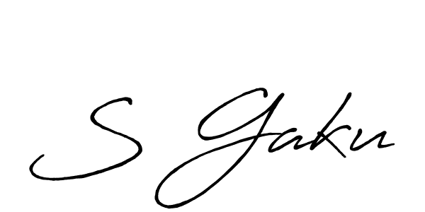 Create a beautiful signature design for name S Gaku. With this signature (Antro_Vectra_Bolder) fonts, you can make a handwritten signature for free. S Gaku signature style 7 images and pictures png