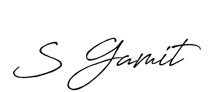 Make a beautiful signature design for name S Gamit. With this signature (Antro_Vectra_Bolder) style, you can create a handwritten signature for free. S Gamit signature style 7 images and pictures png