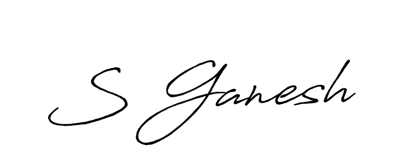Design your own signature with our free online signature maker. With this signature software, you can create a handwritten (Antro_Vectra_Bolder) signature for name S Ganesh. S Ganesh signature style 7 images and pictures png