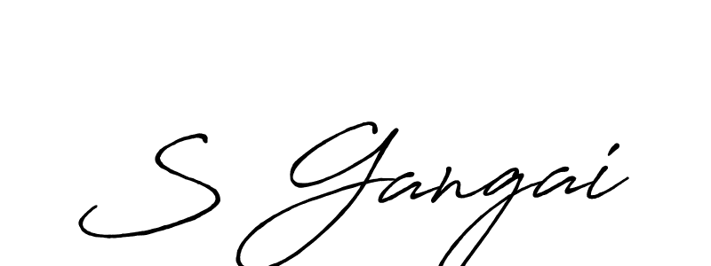 Make a beautiful signature design for name S Gangai. With this signature (Antro_Vectra_Bolder) style, you can create a handwritten signature for free. S Gangai signature style 7 images and pictures png