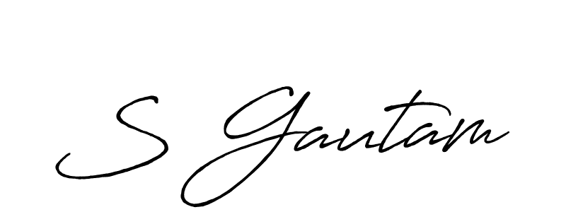 How to make S Gautam name signature. Use Antro_Vectra_Bolder style for creating short signs online. This is the latest handwritten sign. S Gautam signature style 7 images and pictures png