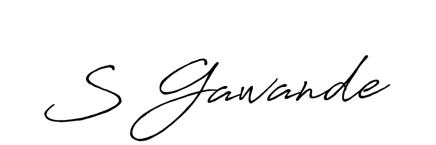 How to make S Gawande signature? Antro_Vectra_Bolder is a professional autograph style. Create handwritten signature for S Gawande name. S Gawande signature style 7 images and pictures png