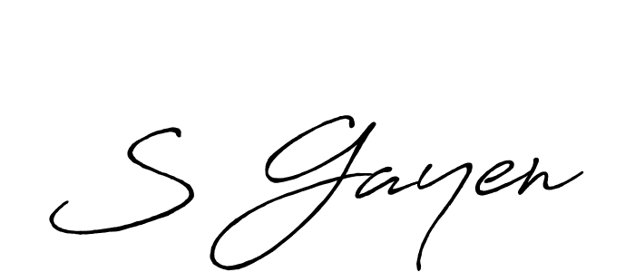 Design your own signature with our free online signature maker. With this signature software, you can create a handwritten (Antro_Vectra_Bolder) signature for name S Gayen. S Gayen signature style 7 images and pictures png