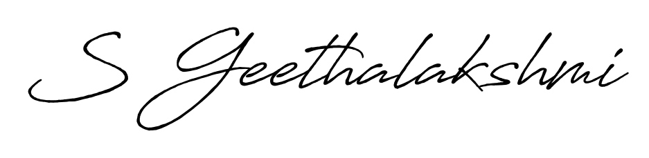 A stylish, flowing autograph style designed for name S Geethalakshmi using Antro_Vectra_Bolder typography. Perfect for digital creative projects. S Geethalakshmi signature style 7 images and pictures png