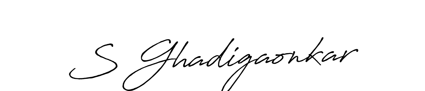 Use a signature maker to create a handwritten signature online. With this signature software, you can design (Antro_Vectra_Bolder) your own signature for name S Ghadigaonkar. S Ghadigaonkar signature style 7 images and pictures png