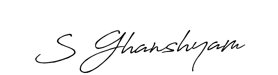 How to make S Ghanshyam name signature. Use Antro_Vectra_Bolder style for creating short signs online. This is the latest handwritten sign. S Ghanshyam signature style 7 images and pictures png
