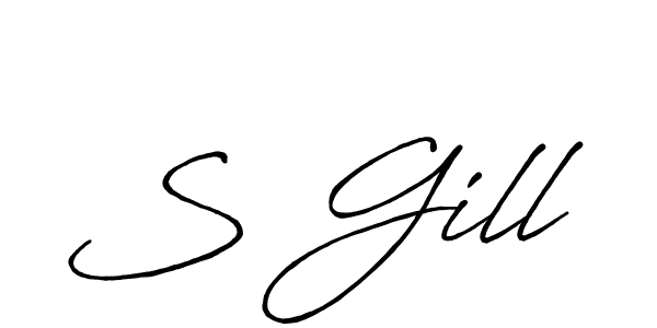 Design your own signature with our free online signature maker. With this signature software, you can create a handwritten (Antro_Vectra_Bolder) signature for name S Gill. S Gill signature style 7 images and pictures png