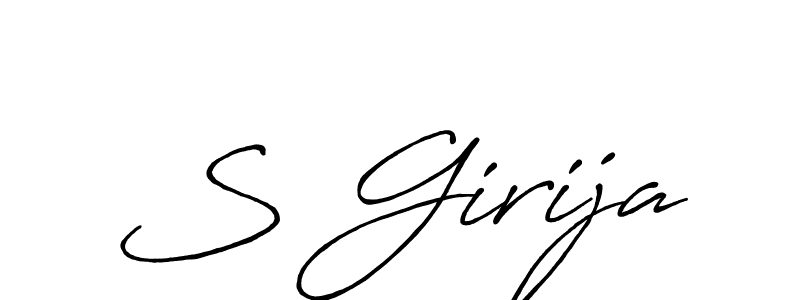 S Girija stylish signature style. Best Handwritten Sign (Antro_Vectra_Bolder) for my name. Handwritten Signature Collection Ideas for my name S Girija. S Girija signature style 7 images and pictures png