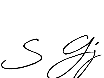 The best way (Antro_Vectra_Bolder) to make a short signature is to pick only two or three words in your name. The name S Gj include a total of six letters. For converting this name. S Gj signature style 7 images and pictures png