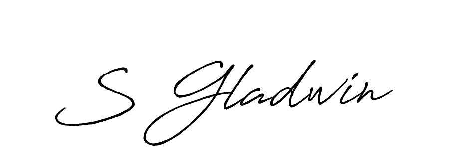 Create a beautiful signature design for name S Gladwin. With this signature (Antro_Vectra_Bolder) fonts, you can make a handwritten signature for free. S Gladwin signature style 7 images and pictures png