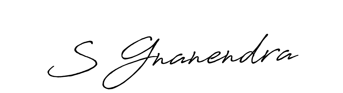 The best way (Antro_Vectra_Bolder) to make a short signature is to pick only two or three words in your name. The name S Gnanendra include a total of six letters. For converting this name. S Gnanendra signature style 7 images and pictures png
