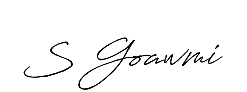 Make a beautiful signature design for name S Goawmi. With this signature (Antro_Vectra_Bolder) style, you can create a handwritten signature for free. S Goawmi signature style 7 images and pictures png