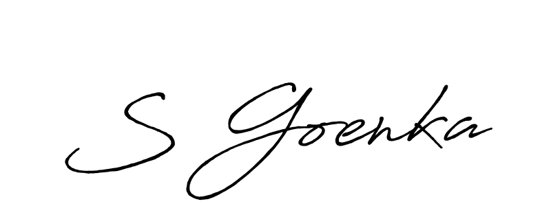 How to make S Goenka name signature. Use Antro_Vectra_Bolder style for creating short signs online. This is the latest handwritten sign. S Goenka signature style 7 images and pictures png