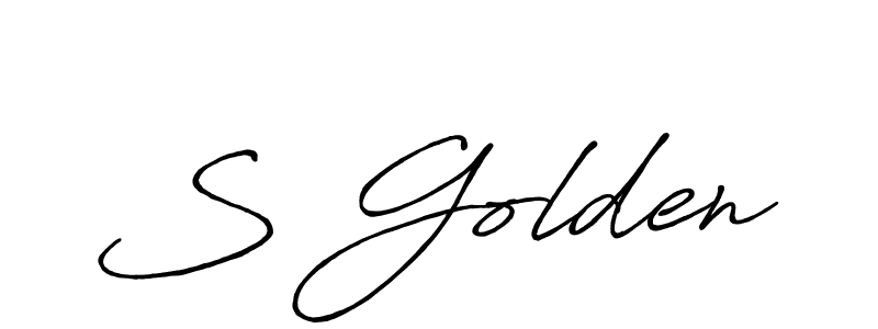 Make a beautiful signature design for name S Golden. With this signature (Antro_Vectra_Bolder) style, you can create a handwritten signature for free. S Golden signature style 7 images and pictures png