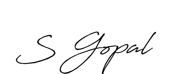 How to make S Gopal name signature. Use Antro_Vectra_Bolder style for creating short signs online. This is the latest handwritten sign. S Gopal signature style 7 images and pictures png