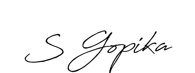 Also we have S Gopika name is the best signature style. Create professional handwritten signature collection using Antro_Vectra_Bolder autograph style. S Gopika signature style 7 images and pictures png