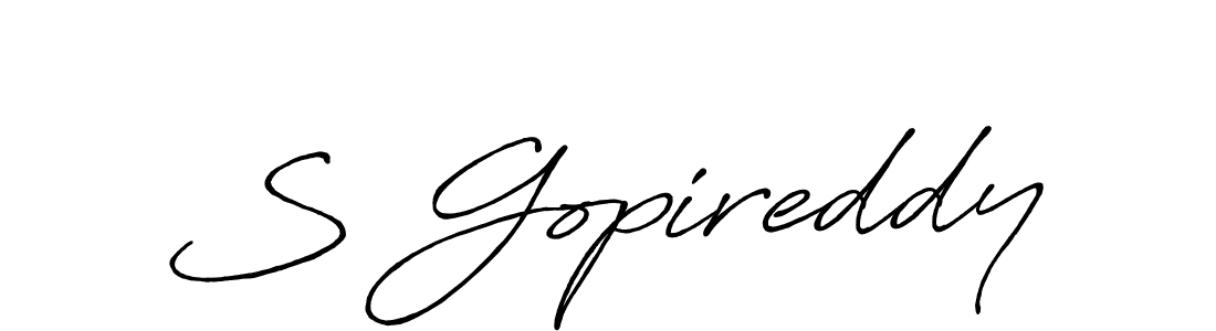 How to make S Gopireddy name signature. Use Antro_Vectra_Bolder style for creating short signs online. This is the latest handwritten sign. S Gopireddy signature style 7 images and pictures png