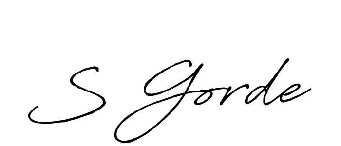 How to make S Gorde name signature. Use Antro_Vectra_Bolder style for creating short signs online. This is the latest handwritten sign. S Gorde signature style 7 images and pictures png