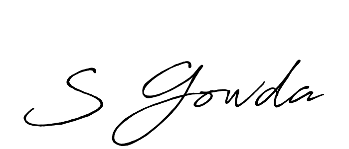 Use a signature maker to create a handwritten signature online. With this signature software, you can design (Antro_Vectra_Bolder) your own signature for name S Gowda. S Gowda signature style 7 images and pictures png