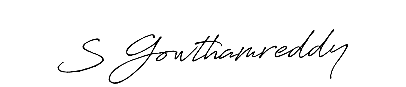 Also You can easily find your signature by using the search form. We will create S Gowthamreddy name handwritten signature images for you free of cost using Antro_Vectra_Bolder sign style. S Gowthamreddy signature style 7 images and pictures png