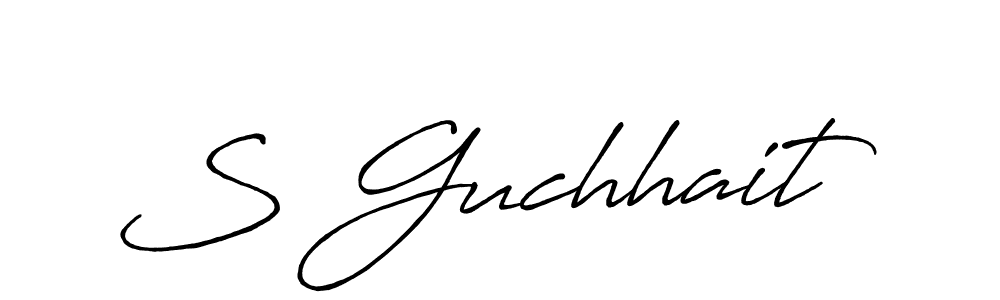 How to make S Guchhait name signature. Use Antro_Vectra_Bolder style for creating short signs online. This is the latest handwritten sign. S Guchhait signature style 7 images and pictures png