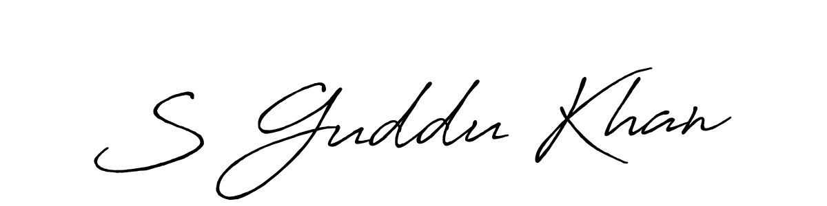 The best way (Antro_Vectra_Bolder) to make a short signature is to pick only two or three words in your name. The name S Guddu Khan include a total of six letters. For converting this name. S Guddu Khan signature style 7 images and pictures png