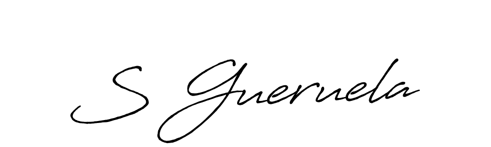 You should practise on your own different ways (Antro_Vectra_Bolder) to write your name (S Gueruela) in signature. don't let someone else do it for you. S Gueruela signature style 7 images and pictures png
