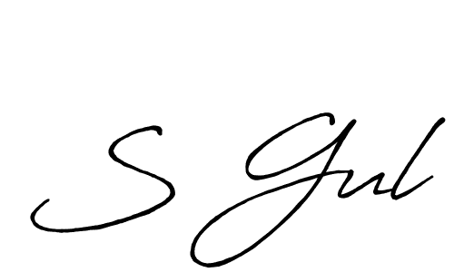 S Gul stylish signature style. Best Handwritten Sign (Antro_Vectra_Bolder) for my name. Handwritten Signature Collection Ideas for my name S Gul. S Gul signature style 7 images and pictures png