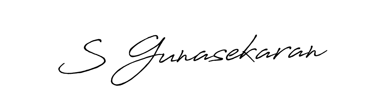 Create a beautiful signature design for name S Gunasekaran. With this signature (Antro_Vectra_Bolder) fonts, you can make a handwritten signature for free. S Gunasekaran signature style 7 images and pictures png