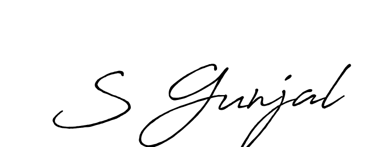 S Gunjal stylish signature style. Best Handwritten Sign (Antro_Vectra_Bolder) for my name. Handwritten Signature Collection Ideas for my name S Gunjal. S Gunjal signature style 7 images and pictures png