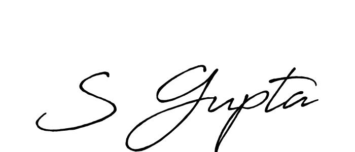Make a beautiful signature design for name S Gupta. With this signature (Antro_Vectra_Bolder) style, you can create a handwritten signature for free. S Gupta signature style 7 images and pictures png