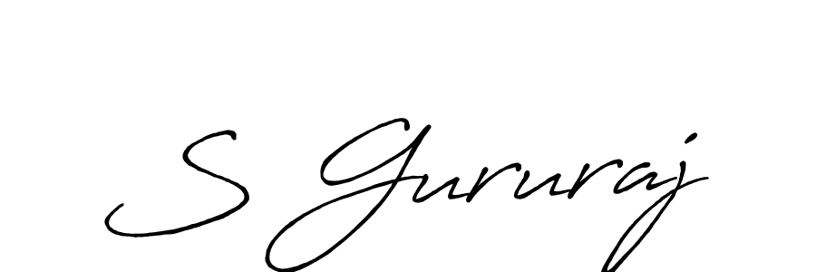 Make a beautiful signature design for name S Gururaj. With this signature (Antro_Vectra_Bolder) style, you can create a handwritten signature for free. S Gururaj signature style 7 images and pictures png