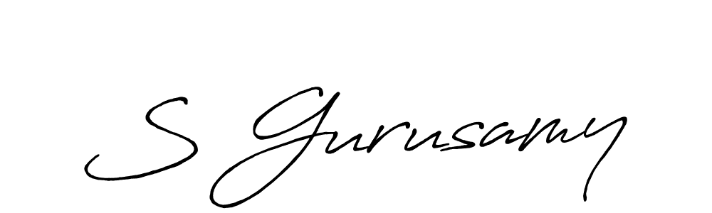 Use a signature maker to create a handwritten signature online. With this signature software, you can design (Antro_Vectra_Bolder) your own signature for name S Gurusamy. S Gurusamy signature style 7 images and pictures png