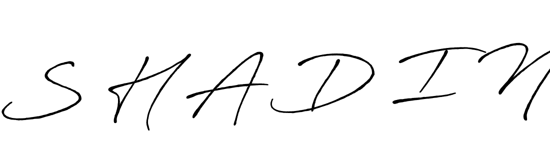 Make a beautiful signature design for name S H A D I N. With this signature (Antro_Vectra_Bolder) style, you can create a handwritten signature for free. S H A D I N signature style 7 images and pictures png