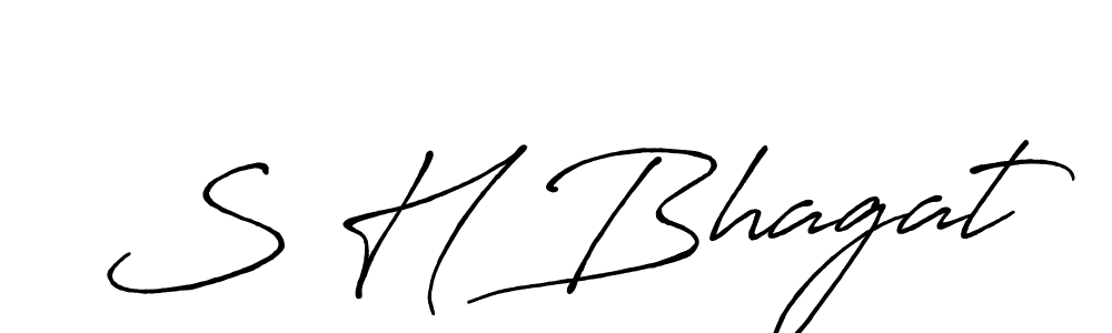 How to make S H Bhagat name signature. Use Antro_Vectra_Bolder style for creating short signs online. This is the latest handwritten sign. S H Bhagat signature style 7 images and pictures png
