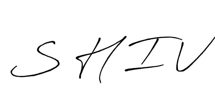 Design your own signature with our free online signature maker. With this signature software, you can create a handwritten (Antro_Vectra_Bolder) signature for name S H I V. S H I V signature style 7 images and pictures png