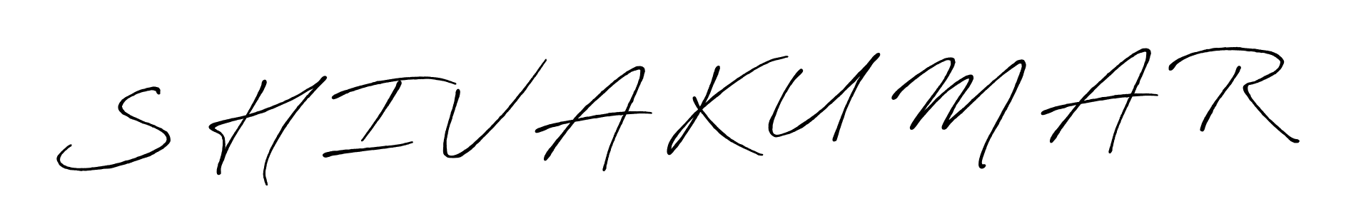 How to make S H I V A K U M A R name signature. Use Antro_Vectra_Bolder style for creating short signs online. This is the latest handwritten sign. S H I V A K U M A R signature style 7 images and pictures png