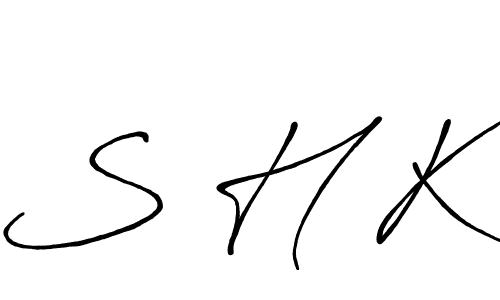 Create a beautiful signature design for name S H K. With this signature (Antro_Vectra_Bolder) fonts, you can make a handwritten signature for free. S H K signature style 7 images and pictures png