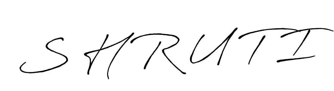 Create a beautiful signature design for name S H R U T I. With this signature (Antro_Vectra_Bolder) fonts, you can make a handwritten signature for free. S H R U T I signature style 7 images and pictures png