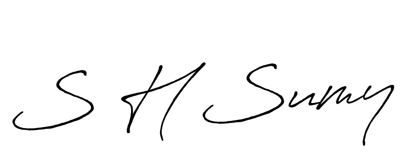 Similarly Antro_Vectra_Bolder is the best handwritten signature design. Signature creator online .You can use it as an online autograph creator for name S H Sumy. S H Sumy signature style 7 images and pictures png