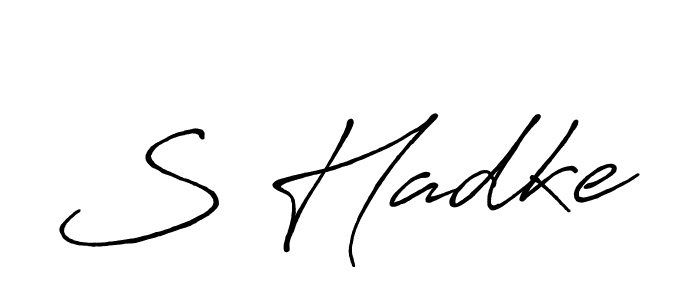 How to make S Hadke name signature. Use Antro_Vectra_Bolder style for creating short signs online. This is the latest handwritten sign. S Hadke signature style 7 images and pictures png