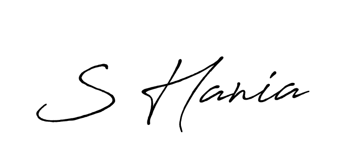 Create a beautiful signature design for name S Hania. With this signature (Antro_Vectra_Bolder) fonts, you can make a handwritten signature for free. S Hania signature style 7 images and pictures png