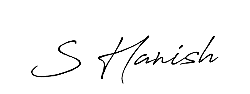 S Hanish stylish signature style. Best Handwritten Sign (Antro_Vectra_Bolder) for my name. Handwritten Signature Collection Ideas for my name S Hanish. S Hanish signature style 7 images and pictures png